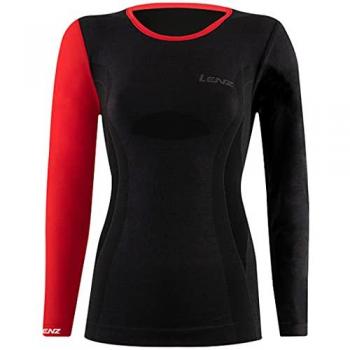 Lenz 6.0 Merino Women's Long Sleeve Base Layer - Black Red