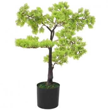 Bonsái de ciprés artificial con jarrón 60 cm verde
