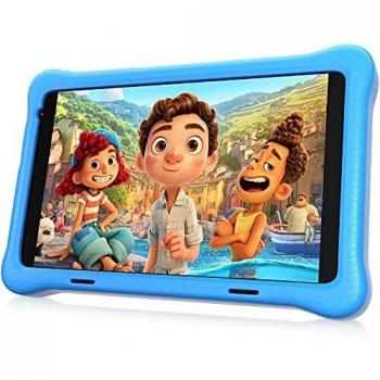 HAPPYBE Tablet Niños, 8 Pulgadas Android 11 Tablet PC para Niños, 2GB + 32GB, IPS HD Display, QuadCore, Kidoz Preinstalado, WiFi, Bluetooth, Doble Cámara Tablet Infantil
