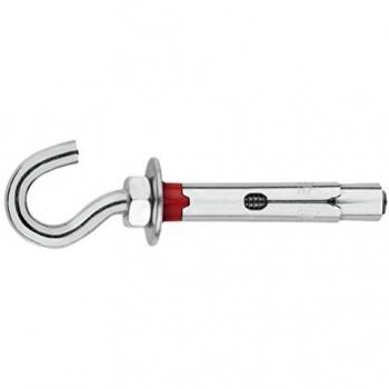 Index Fixing Systems ACHG10C [CH-GA] Anclaje antigiro para cargas altas. Gancho 60 Ø10, Gris, M8 x 60 mm, diámetro de 10 mm, Set de 100 Piezas