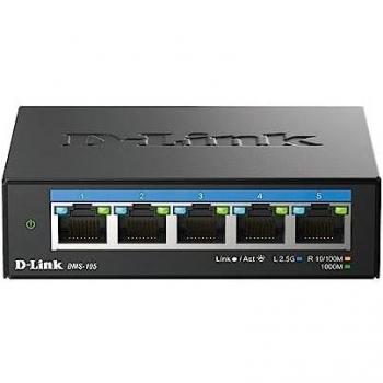 D-Link DMS-105 5-Port Unmanaged Multi-Gigabit Ethernet Switch (10/100/1000/2.5G)