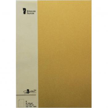 Tarjeta A4 Paperado Oro Textura Verjurada 220g Pack de 5