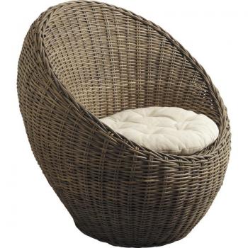 Sillón Bola de Ratán Gris Contemporáneo Diseño Moderno