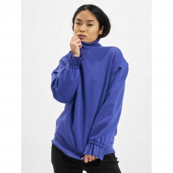 Urban Classics Women's Turtleneck Crew Sweatshirt in Blue-Purple