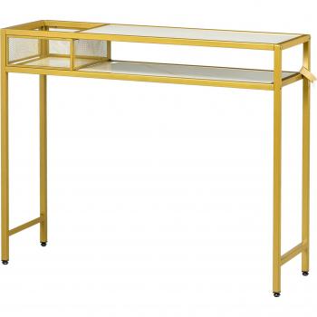 Mesa Consola con Estante y Marco de Acero