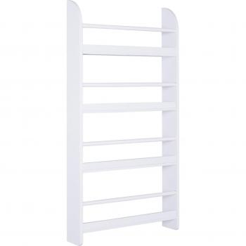 HOMCOM Estantería de Pared para Libros con 4 Estantes, Capacidad de Carga 30 kg, Medidas 59x12x113 cm, Color Blanco