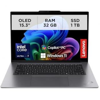 Lenovo ThinkPad X9-15 Portátil 15.3 Intel Core Ultra 7 258V, RAM 32GB LPDDR5x, SSD 1TB, Pantalla 2.8K OLED, Wi-Fi
