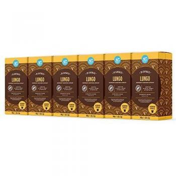 Marca Amazon - Happy Belly Cápsulas de café Lungo compatibles con Nespresso, 120 cápsulas de aluminio