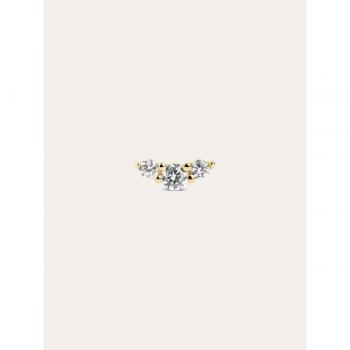 Pendiente Suelto Singularu Freesia Spark - Elegante Pendiente de Plata con Baño de Oro y Cierre a Presión