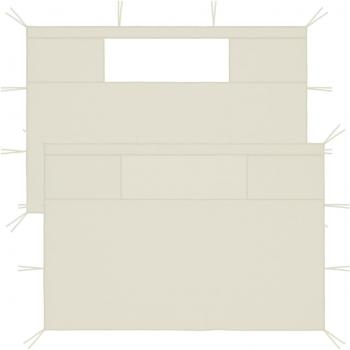 vidaXL Gazebo Sidewalls with Windows 2 pcs Cream
