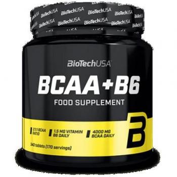 Biotech USA Aminoácidos Ramificados - BCAA + B6 340 Tabletas, suplemento para mejorar la recuperación muscular y evitar catabolismo