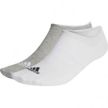 Adidas Thin and Light Unisex No-Show Socks 3-Pack - Grey/Multicolor - Size XL