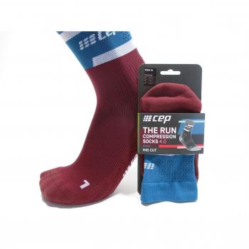 CEP Compression V4 Mid-Calf Running Socks - Petrol - Size IV