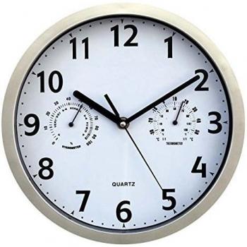 Inalsa Reloj, Blanco y Plata, 25.50x25.50x4.30 cm