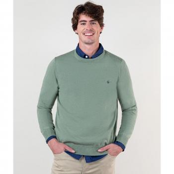 Jersey de hombre en verde con cuello caja