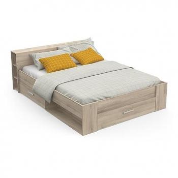 Cama para adultos 160 x 200 cm - Efecto madera roble Kronberg