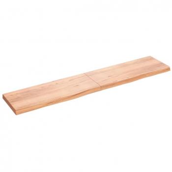 Estante de pared de madera de roble tratada, dimensiones 200x40x(2-6) cm, disponible en colores natural, marrón claro y marrón oscuro, diseñado para oficina, estudio y dormitorio como estantería/l