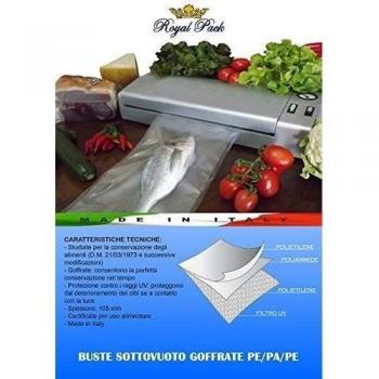 ROYAL PACK Bolsas envasado al vacío, gofrada, Para envasadoras de vacio domésticas de todo tipo 15x25, 100 bolsas