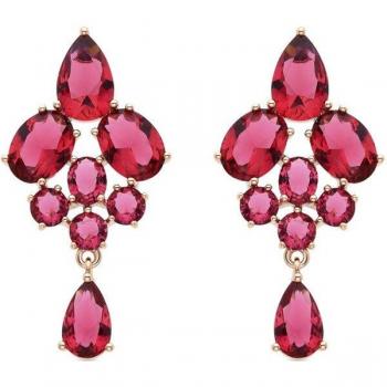 Pendientes de oro amarillo de 18K con circonita topacio azul - Luxenter Thily