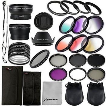 28pcs Filtro 52mm de la lente Essential Set para Nikon D600 D7100 D7000 D5200 D5100 D3200 D3100 D3000 D90 LF131