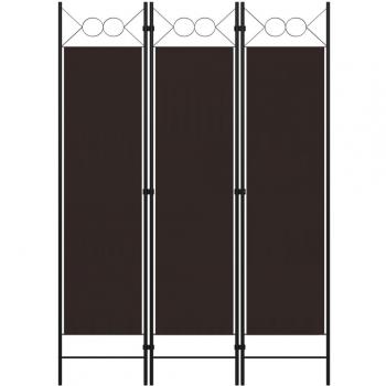 vidaXL 3-Panel Room Divider Brown 120x180 cm