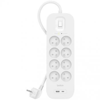 Regleta Belkin SRB003CA2M (Blanco, 8 salidas AC, 2 m)