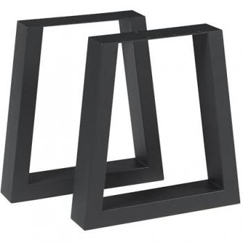 Set de 2 patas trapezoidales para mesa Marstal de acero negro 42x40 cm - Ideal para muebles DIY