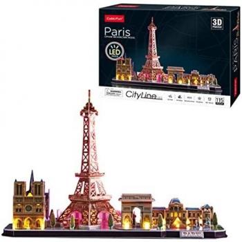 Puzzle 3D Paris Led - Puzzle 3D Adultos | Puzzle 3D Niños 8 Años o Más | Maquetas para Construir Adultos 115 Piezas | Puzle 3D Adulto y Niño | Puzzles 3D