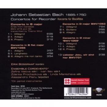BACH: Concertos for Recorder