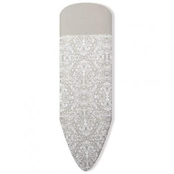 Funda para mesa de planchar elástica Duett 130 x 48 cm, 100% algodón, diseño de flores beige