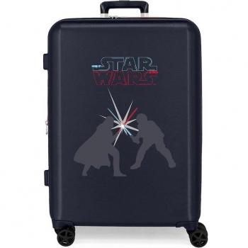 Maleta Mediana Rígida Star Wars Swords 70 cm Expandible 80L Azul Marino