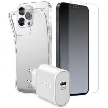 Kit SBS Cargador + Carcasa + Protector Pantalla para iPhone 13 Pro
