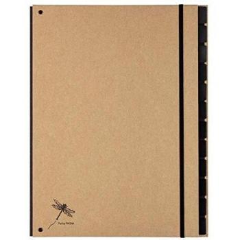 Carpeta de escritorio PAGNA Pur A4, 12 compartimentos, natural, con lomo elástico