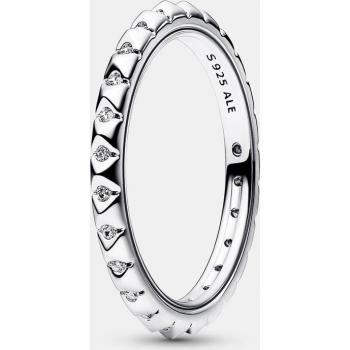 Anillo Pandora ME Pirámides de plata esterlina con circonitas, diseño elegante y moderno