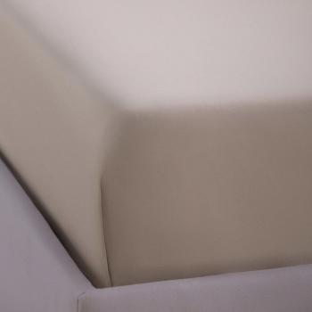 Sábana Bajera Satén 400 Beige 100% Algodón