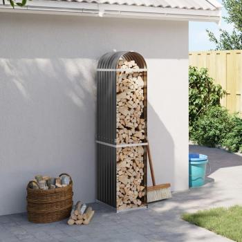 vidaXL Log Holder Anthracite 40x45x170 cm Galvanised Steel