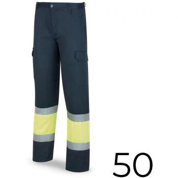 Pantalón alta visibilidad azul/amarillo talla 50