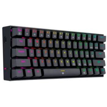 Redragon K630 Dragonborn Teclado Mecánico Gaming, Switch Marrón, Iluminación RGB, Layout USA, Conexión USB - Negro