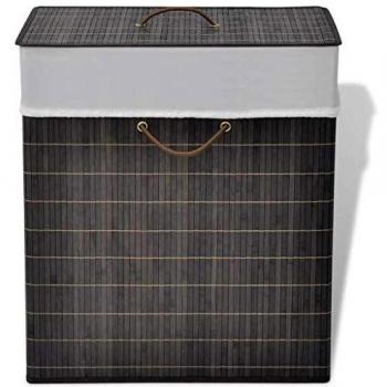 Sonata Bamboo Laundry Bin Rectangular Dark Brown