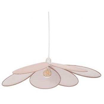Lámpara Colgante Infantil Rosa Atmosphera - Decoración Romántica con Pantalla de Pétalos Trenzados 64 x 18 x 64 cm