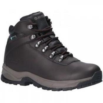 Botas de senderismo impermeables de cuero para mujer Hi-Tec Eurotrek Lite 5 UK marrón chocolate