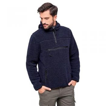 Brandit Teddyfleece Worker Pullover Jacket - Navy - Men's Medium