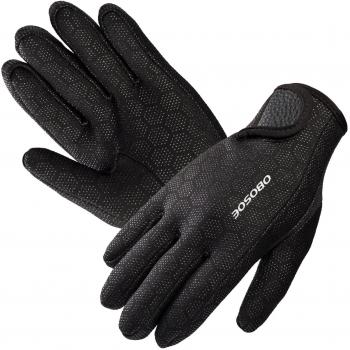 Submarinismo, OBOSOE Premium Guantes de neopreno elástico guantes 1.5 mm para deportes en el agua buceo segeln Surf Negro, medium