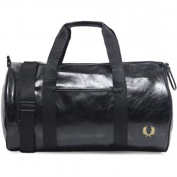 Fred Perry Authentics Classic Barrel Bag One Size BLACK GOLD