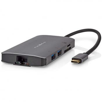 Estación de Acoplamiento Multi-Puerto USB 3.2 Gen 1 | Adaptador USB-C con Salida HDMI, Micro SD, RJ45, SD y 3x USB-A | Velocidad de 5 Gbps