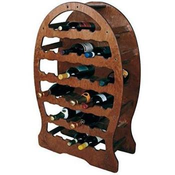 Botte Portabottiglie de Madera Oscura para 33 Botellas - 61x27x96 cm