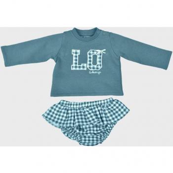 Conjunto de bebé niño azul con dibujo frontal