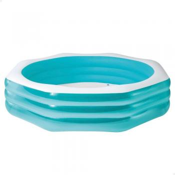 Intex - Piscina hinchable infantil octogonal 254x254x56 cm, capacidad para 999 litros de agua, incluye parche de reparación, 3 cámaras de aire, con tapón de desagüe, piscina inflable,