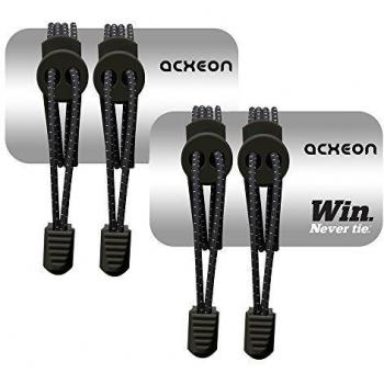 Acxeon elástica no tie cordones para correr y triatlón negro negro