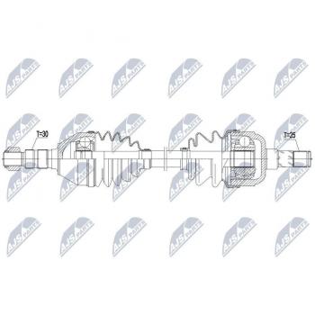 Árbol de transmisión NTY NPW-PL-073 para OPEL y VAUXHALL, compatible con referencias 13250834, 13335135, 374556 y Cardan de transmisión 374885, 955204